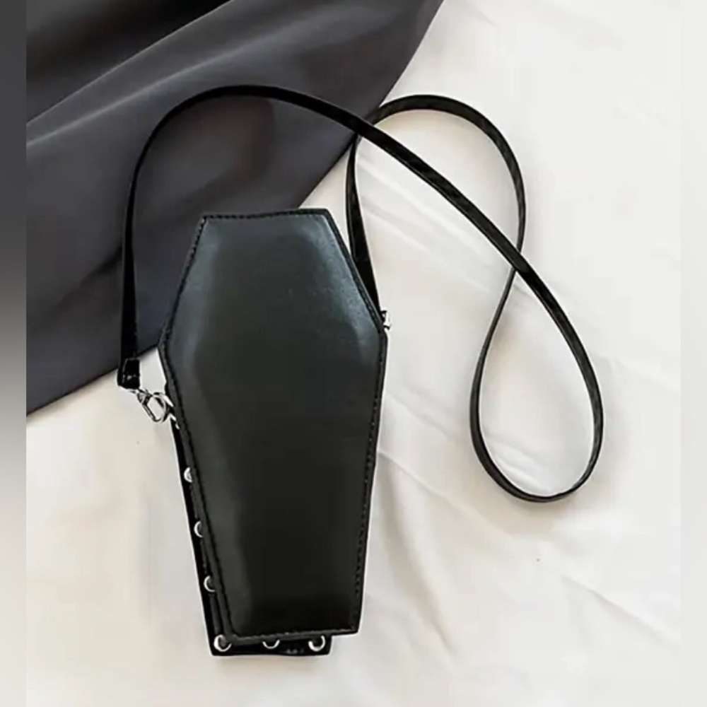 Gothic Rose Coffin Crossbody Mini Bag - Picture 3 of 8